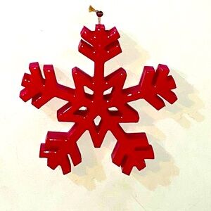2 pcs Medium weight 8" Red Christmas Holiday snowflake hanging stand  wall decor